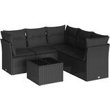 Maison Chic Seti vrtnega pohištva - Vrtna garnitura - Vrtni pohištvo set 6-delna z blazinami črna poli ratan, (21804244) | Shoptok.si