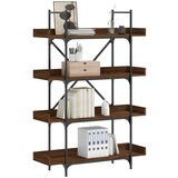  The living store knjižna omara 4-nadstropna rjavi hrast 100x33x145,5 inž. les - knjižna omara, (21499629) Cene