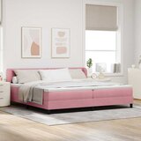  Krevet s opruga kutije Ružičasta 200 x 200 cm Baršun | shoptok.hr