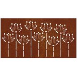 Vrtni zidni ukras 105 x 55 cm čelik COR-TEN s cvjetnim uzorkom | Eponuda.com