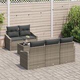 vidaXL 6-dijelni Vrtni Sofa Set s Jastučićima Sivi Poli Ratan Cijene