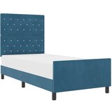 vidaXL Krevetni okvir tamnoplave boje 100x200 cm od baršuna | shoptok.hr