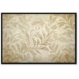  Slika - Botanical Motif with Leaves and Vines in Sand Colors 90x60 U crnom drvenom okviru | shoptok.hr