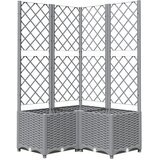  Vrtna sadilica s rešetkom svjetlosiva 80x80x136 cm PP | Eponuda.ba