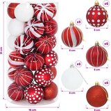  Set božićnih kuglica 30 kom. Crvena i bijela Ø 6 cm Plastika | shoptok.hr