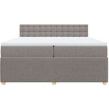 vidaXL Box spring postelja z vzmetnico taupe 200x200 cm blago, (21308303) | Shoptok.si