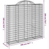  Lučne gabionske košare 2 kom 200x50x180/200cm pocinčano željezo | shoptok.hr