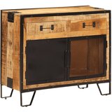 vidaXL Komoda 80 x 31 x 66 cm od masivnog grubog drva manga i metala | shoptok.hr