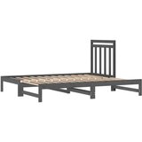  Izvlečna dnevna postelja siva 2x(90x200) cm trdna borovina, (20725730) | Shoptok.si