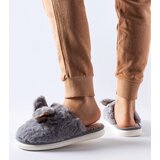 Gemre Gray warm slippers with reindeer ears | shoptok.hr