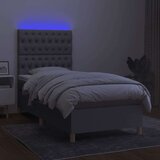  Box spring s madracem LED svjetlosivi 90x200 cm tkanina | shoptok.hr