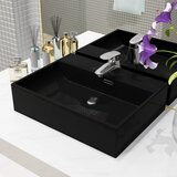  Umivaonik s otvorom za slavinu keramički crni 51,5 x 38,5 x 15 cm | shoptok.hr