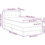  Postelja s pomičnim dnom in žimnico Temno siva 90x200 cm Žamet, (22052751) | Shoptok.si