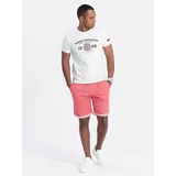 Ombre Men's LOOSE FIT melange fabric shorts - bright red