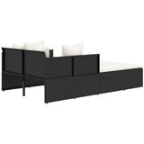 LEŽAJ za sunčanje s jastucima crni 182 x 118 x 63 cm poliratan | shoptok.hr