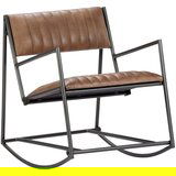 Furnova Gugalni stol svetlo rjavo pravo usnje, (21925557) | Shoptok.si