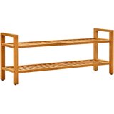  Stalak za cipele s 2 police 100x27x40 cm od masivne hrastovine | shoptok.hr