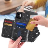 INORCO Za iPhone 11 6,1-palčni PU usnje + TPU bleščeč prah, ovitek za telefon, trikotno držalo za kartice, etui za telefon s stojalom, (22035444) | Shoptok.si