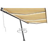 vidaXL Avtomatska tenda LED + senzor 600x300 cm rumena/bela Cene