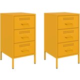  Noćni ormarići 2 kom boja senfa 36x39x68cm hladno valjani čelik | shoptok.hr