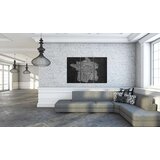 Slika - Text map of France on the black background - triptych 120x80 | shoptok.hr