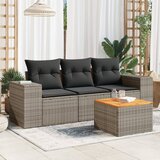 vidaXL 4-dijelni set vrtnih sofa od poliratana s jastucima sivi Cijene