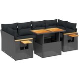vidaXL 7-dijelni set vrtnih sofa od poliratana s jastucima crni | shoptok.hr