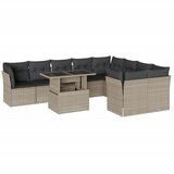  10-dijelni set vrtnih sofa poliratan s jastucima svijetlosivi | shoptok.hr