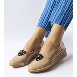 Gemre Beige patent ballerinas with decoration Mellori | Shoptok.si