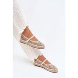 Boto Mesh Espadrilles With Embroidery On Platform Beige Laxisa | shoptok.hr