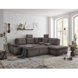 CARRYHOME KOTNA SEDEŽNA GARNITURA, mikrovelur sivorjava | Shoptok.si