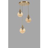 Opviq afra 3 Lü tepsili eskitme bal Camlı Sarkıt ambergold chandelier | ePonuda.com