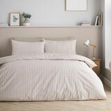 Catherine Lansfield Bež enojna posteljnina 135x200 cm Epping Textured Stripe – | Shoptok.si