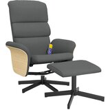 vidaXL Masažni naslanjač s stolčkom za noge temno sivo blago, (20920764) | Shoptok.si