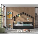 Vipack Antracitno siva otroška postelja iz masivnega bora v obliki hiške z dodatnim ležiščem in prostorom za shranjevanje 90x200 cm DALLAS – | Shoptok.si