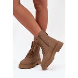 Boto Women's Ankle Boots Workers With Zipper Dark Beige Tirina | shoptok.hr