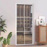  Notranja vrata 93x201,5 cm Bela ESG steklo in aluminij, (20766421) Cene