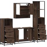 vidaXL 4-dijelni set kupaonskog namještaja boja smeđeg hrasta drveni | shoptok.hr