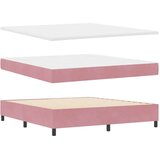 Box Spring postelja z vzmetnico in LED roza 180x200 cm žamet, (22049104) | Shoptok.si