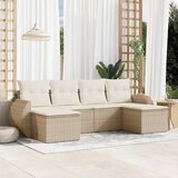  6-dijelni set vrtnih sofa s jastucima bež od poliratana | shoptok.hr