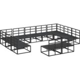 vidaXL Sjedeća garnitura za vrt 11 pcs Crna 353 x 211.5 x 71 cm | shoptok.hr