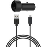 XQISIT Auto punjač 2.4A s 1x USB - A portom i USB - Micro kabelom - Crna | shoptok.hr