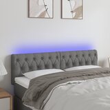 vidaXL LED posteljno vzglavje temno sivo 160x7x78/88 cm blago Cene