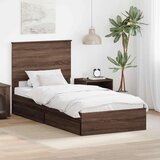  Okvir za krevet Smeđi hrast 75 x 190 cm Konstruirano drvo | shoptok.hr