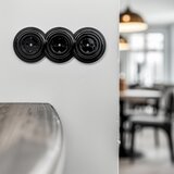  Kliklap - Trostruka retro zidna utičnica sa okvirom SCHUKO 230V crna | Eponuda.com