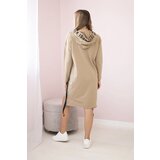 Kesi Dress with hood and print cappuccino | shoptok.hr