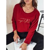 DStreet Bluzka damska oversize VIVILINES z nadrukiem bordowa | Shoptok.si