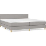  Box spring postelja z vzmetnico svetlo siva 200x200 cm blago, (20846870) | Shoptok.si