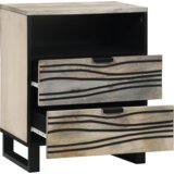 vidaXL Noćni ormarići s ladicama Bijela i crna 50 x 33 x 60 cm | shoptok.hr