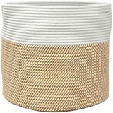  Košara za pohranu smeđe-bijela Ø 43 x 35 cm pamučna | shoptok.hr